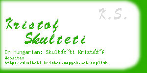 kristof skulteti business card